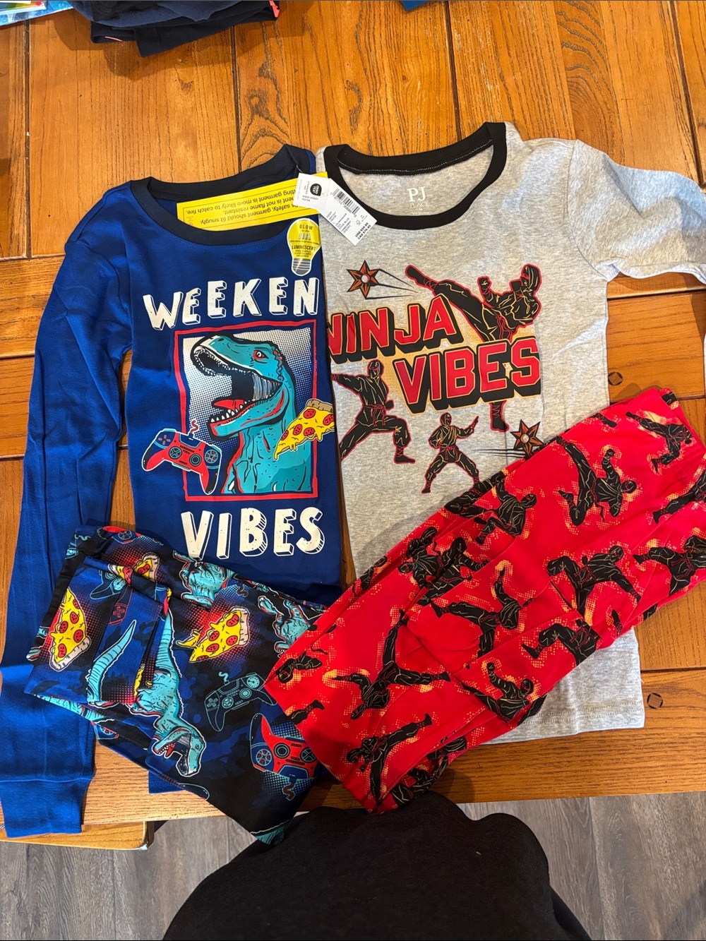 OshKosh B'gosh Boys Glow-in-the-Dark Graphic Pajama Tops - Blue & Gray
